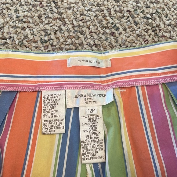 Jones New York Sport Colorful Striped Wide-Leg Capris. Y2K - Picture 9 of 12